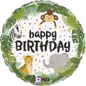 Balon foliowy Dżungla happy birthday 18cali 46cm