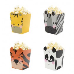 Pudełka na popcorn/słodycze Zwierzątka 4szt