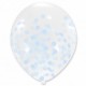 Balony transparentne z niebieskim konfetti 12cali 30cm 10szt