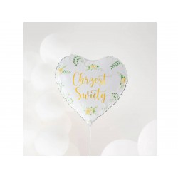 Balon foliowy Serce Chrzest Święty 18cali 45cm