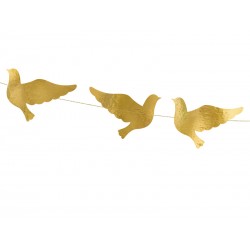 Girlanda papierowa Gołębie złota 86cm