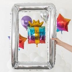 Balon foliowy Ramka srebrna