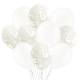 Bukiet z balonów białych i z konfetti 12cali 30cm 20szt