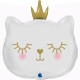 Balon foliowy Kotek z koroną biały 26cali 66cm