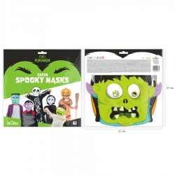 Maski papierowe na Halloween 24x23cm 6szt