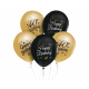 Balony Beauty&Charm 12" z nadrukiem "40" złote i czarne 5 szt