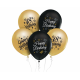 Balony Beauty&Charm 12cali z nadrukiem "18" złote i czarne 5szt