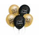 Balony Beauty&Charm 12" z nadrukiem "50", złote i czarne 5szt