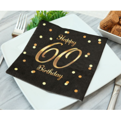 Serwetki papierowe B&C na 60 urodziny 33x33cm 20szt