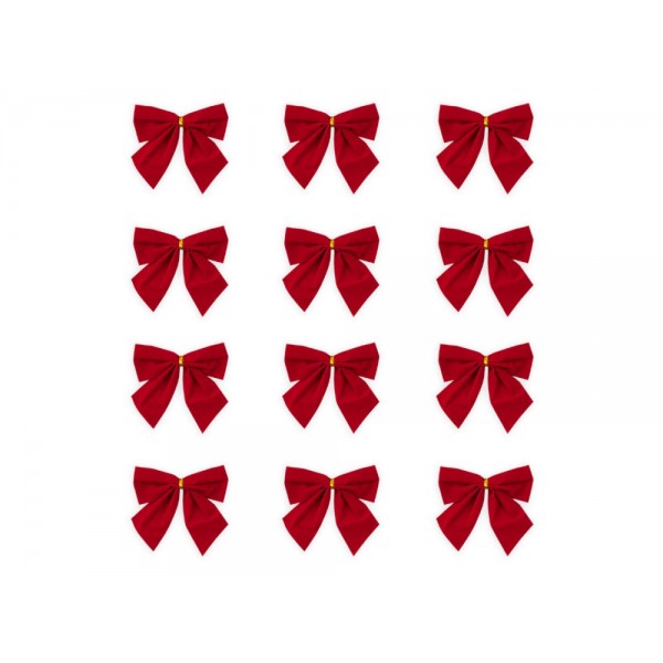 Kokardki świąteczne czerwone 5cm 12szt