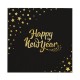 Serwetki papierowe Happy New Year czarne 33x33cm 10szt