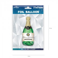 Balon foliowy Szampan zielony 21x51cm