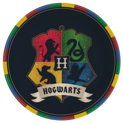 Talerzyki papierowe Harry Potter czarne 23cm 8szt
