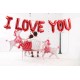 Balon foliowy I Love You czerwony 260x40cm