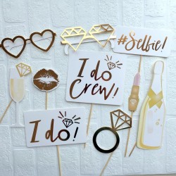 Rekwizyty do zdjęć na Wieczór Panieński złote