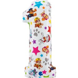 Balon foliowy cyfra 1 Psi Patrol 26cali 75cm