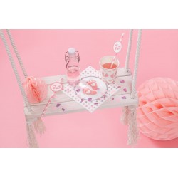 Kubeczki Stópki Baby Shower różowe 220ml 6szt