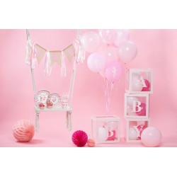 Talerzyki Stópki Baby Shower różowe 23cm 6szt