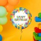 Balon foliowy Happy Birthday Klocki 18cali 45cm