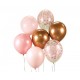 Bukiet balonów różowy-miedziany 12cali 30cm 7szt