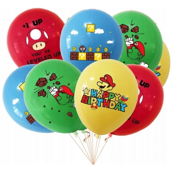 Balony lateksowe z nadrukiem Mario 8szt