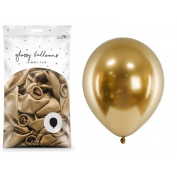 Balony chromowane Glossy złote 12cali 30cm 50szt