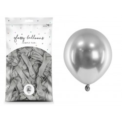 Balony chromowane Glossy srebrne 5cali 12cm 50szt