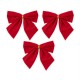 Kokardki świąteczne czerwone 12x10cm 3szt