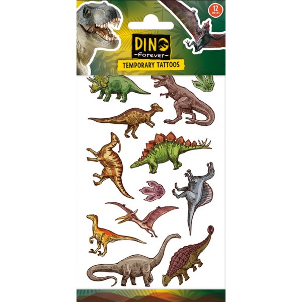 Tatuaże zmywalne Dinozaury 12szt