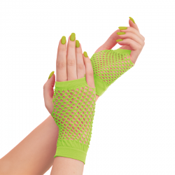 Rękawiczki z siatki bez palców neonowe zielone 11cm