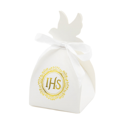 Pudełka podziękowanie komunijne IHS 6szt