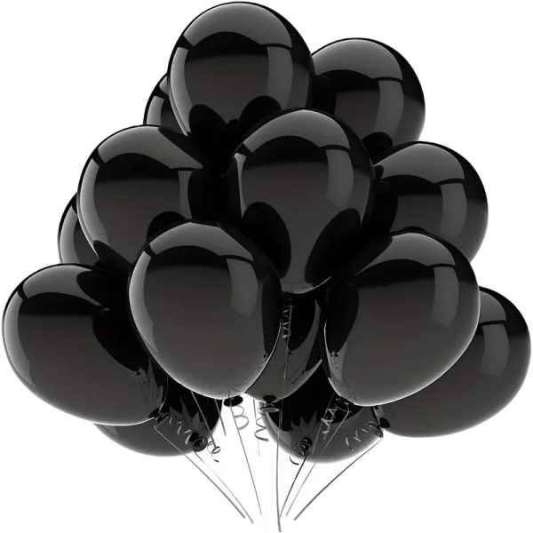 Balony metaliczne czarne 12cali 30cm 10szt Strong