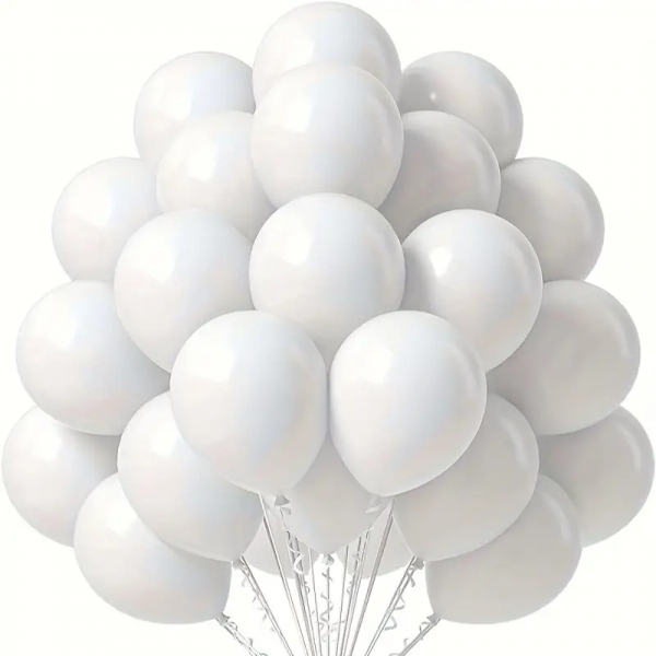 Balony pastelowe białe 11cali 27cm 10szt Strong