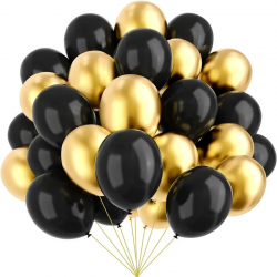 Balony metaliczne złote i czarne 10cali 50szt