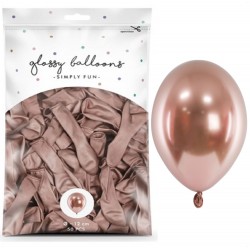 Balony chromowane Glossy rose gold 5cali 12cm 50szt