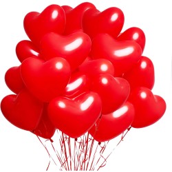 Balony pastelowe Serca czerwone 10cali 26cm 100szt