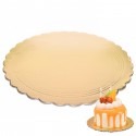 Podkład pod tort złoty 28cm 2400g karbowany