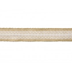 Taśma jutowa z koronką 5x500cm