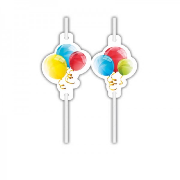 Słomki papierowe Balony 4szt