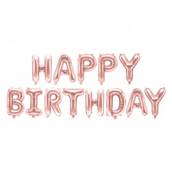 Balon foliowy Happy Birthday różowe złoto 340cmx35cm