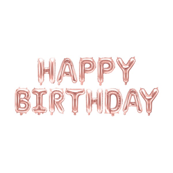 Balon foliowy Happy Birthday różowe złoto 340cmx35cm