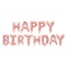 Balon foliowy Happy Birthday różowe złoto 340cmx35cm