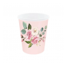 Kubeczki papierowe Kwiaty różowe 180ml 6szt