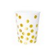 Kubeczki papierowe białe Groszki złote 270ml 6szt