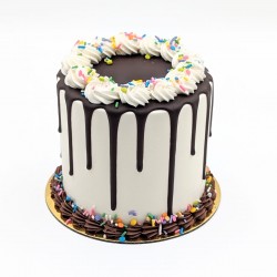 Podkład pod tort złoto-czarny 20cm 2400g gładki