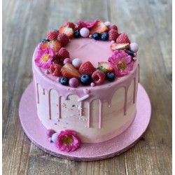 Podkład pod tort okrągły R&oacute;żowy Gruby 25x1,2cm