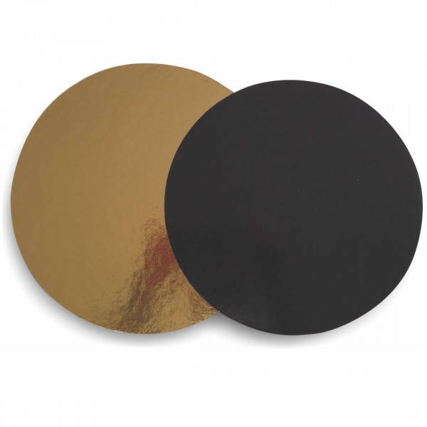 Podkład pod tort złoto-czarny 28cm 2000g gładki