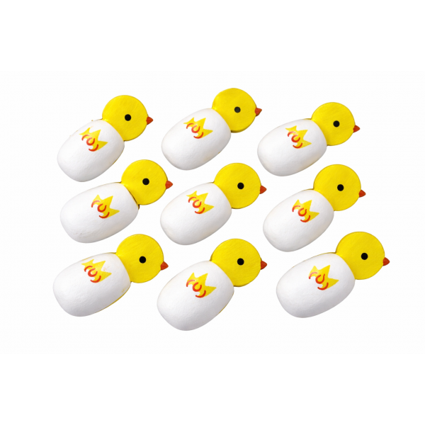 Drewniane dekoracje Kurczaki samoprzylepne 12szt