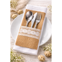 Kieszonki jutowe na sztućce 2szt
