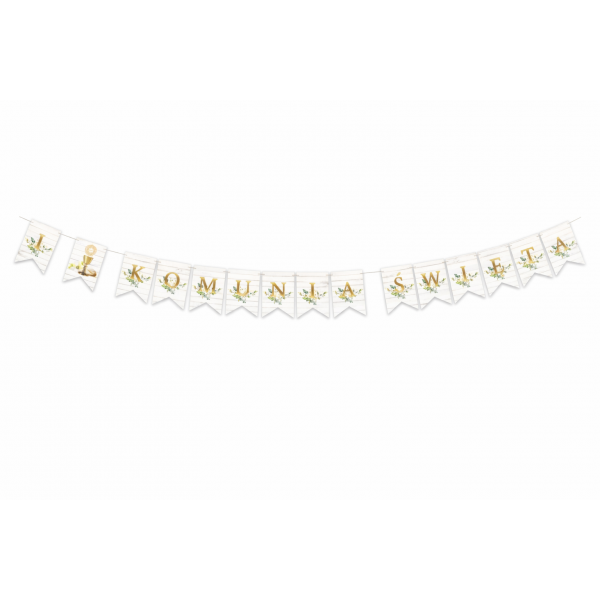 Girlanda I Komunia Święta biała 3 metry